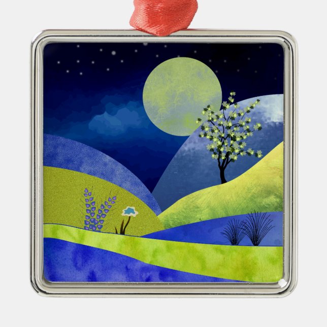 Spring Moonrise Metal Tree Decoration (Front)