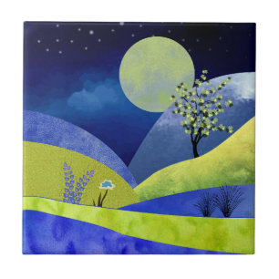 Spring Moonrise Tile