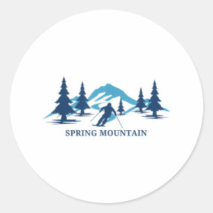 Spring Mountain Pennsylvania Ski Resort Skiing Ski Classic Round Sticker