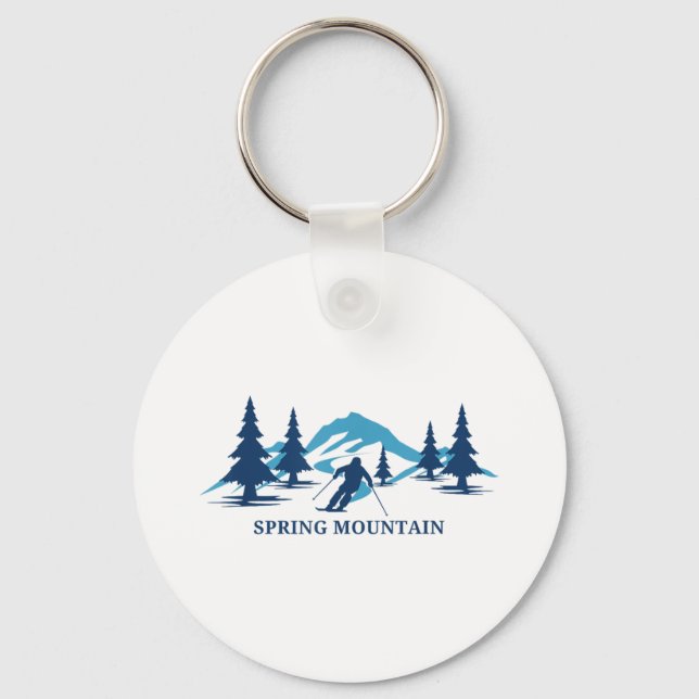Spring Mountain Pennsylvania Ski Resort Skiing Ski Key Ring (Front)