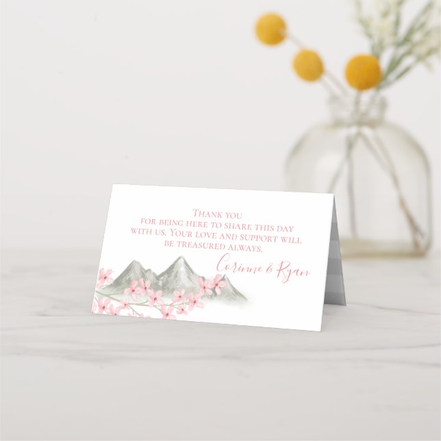 Spring Mountain Pink Seating Cards (Back)