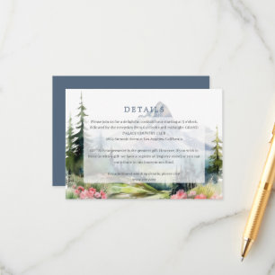 Spring Mountains Floral Wedding Details Enclosure Card