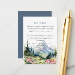 Spring Mountains Floral Wedding Details Enclosure Card