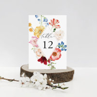 Spring Multi Colour Floral Thicker Table Numbers