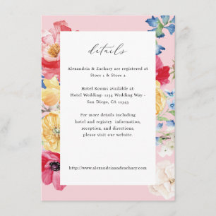 Spring Multi Colour Florals Details - Pink Enclosure Card