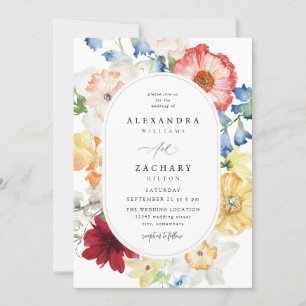 Spring Multi Colour Florals Wedding 3b Invitation