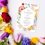 Spring Multi Colour Florals Wedding Invitation<br><div class="desc">Send your guests a beautiful wedding invitation with your beautiful and chic Spring Multi Colour Florals Wedding Invitations made from multi colours- yellow, blue, red, pink and white, hand painted florals. Spring Weddings and Summer Weddings are a great fit for this invite. It's easy to create your wedding invitation with...</div>