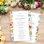 Spring Multi Colour Florals Wedding Program Invitation<br><div class="desc">Invite your guests into your wedding with your beautiful Wedding ceremony Spring Multi Colour Florals  Wedding Ceremony Programs.  Made with hand painted pink,  blue,  yellow,  red,  and peach watercolor florals.  It's great for Spring weddings,  Summer Weddings,  and Bright or Colourful Weddings.</div>