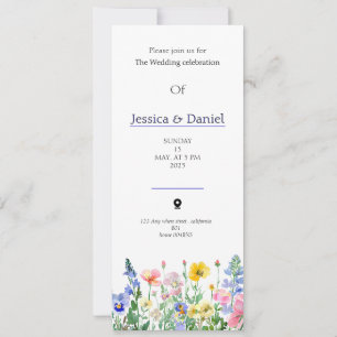 Spring multi floral colours garden wedding invitat invitation