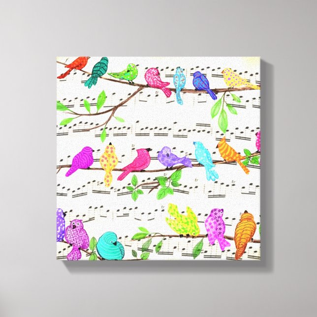 Spring Musical Birds Canvas Print (Front)