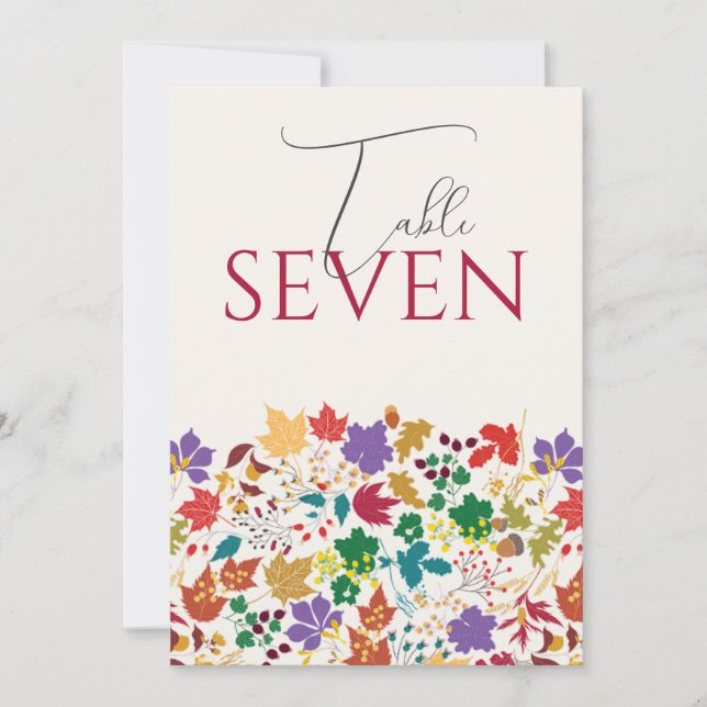 Spring Mustard Meadow Flower Wedding Table Number (Front)