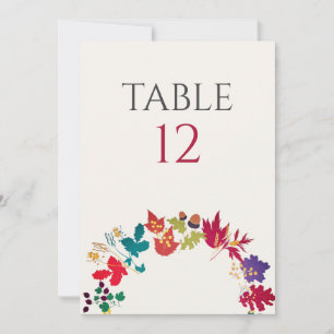 Spring Mustard Meadow Flower Wedding Table Number