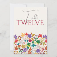 Spring Mustard Meadow Flower Wedding Table Number