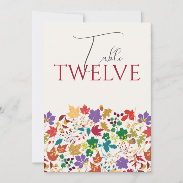 Spring Mustard Meadow Flower Wedding Table Number (Front)