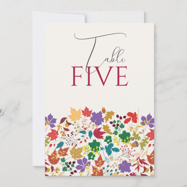 Spring Mustard Meadow Flower Wedding Table Number (Front)