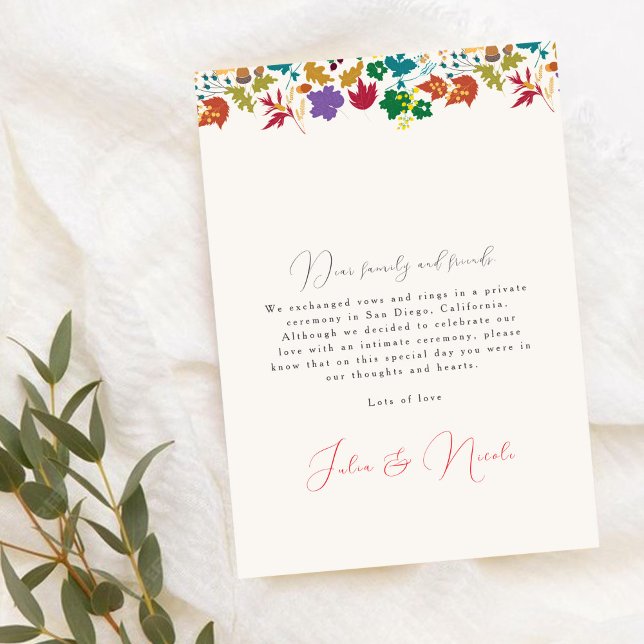 Spring Mustard Purple Flower Wedding Announcement (Creator Uploaded)