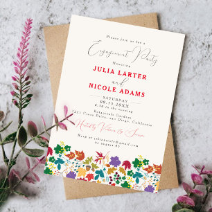 Spring Mustard Purple Meadow Engagement Party Invitation