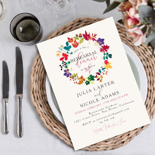Spring Mustard Purple Meadow Rehearsal Dinner Invitation