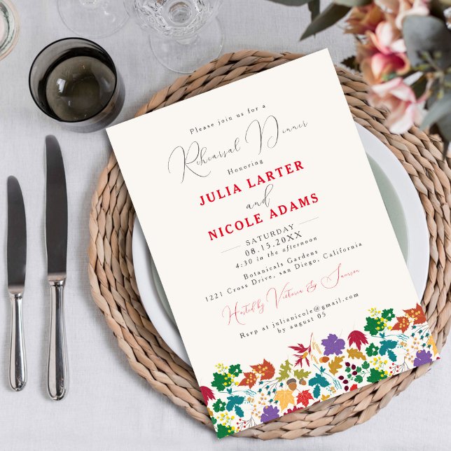 Spring Mustard Purple Meadow Rehearsal Dinner Invitation (Creator Uploaded)