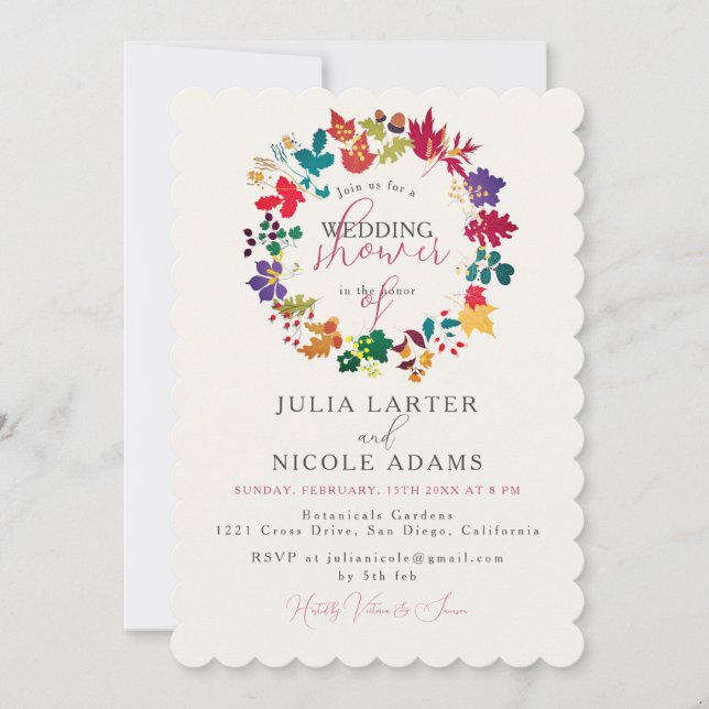 Spring Mustard Purple Meadow Wedding Shower Invitation (Front)