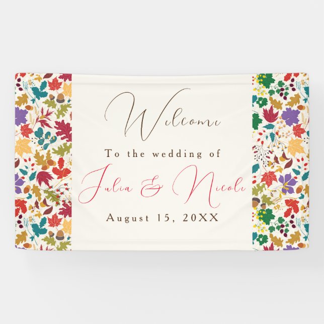 Spring Mustard Yellow Purple Meadow Flower Wedding Banner (Horizontal)