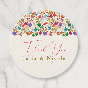 Spring Mustard Yellow Purple Meadow Flower Wedding Favour Tags