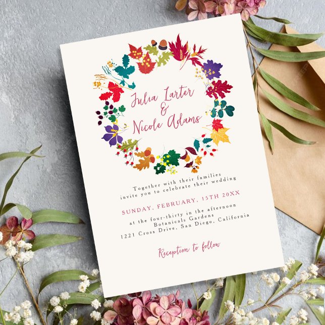 Spring Mustard Yellow Purple Meadow Flower Wedding Invitation (Creator Uploaded)