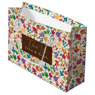 Spring Mustard Yellow Purple Meadow Flower Wedding Large Gift Bag