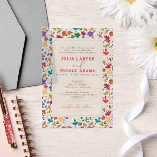 Spring Mustard Yellow Purple Meadow Flower Wedding Vellum Invitations