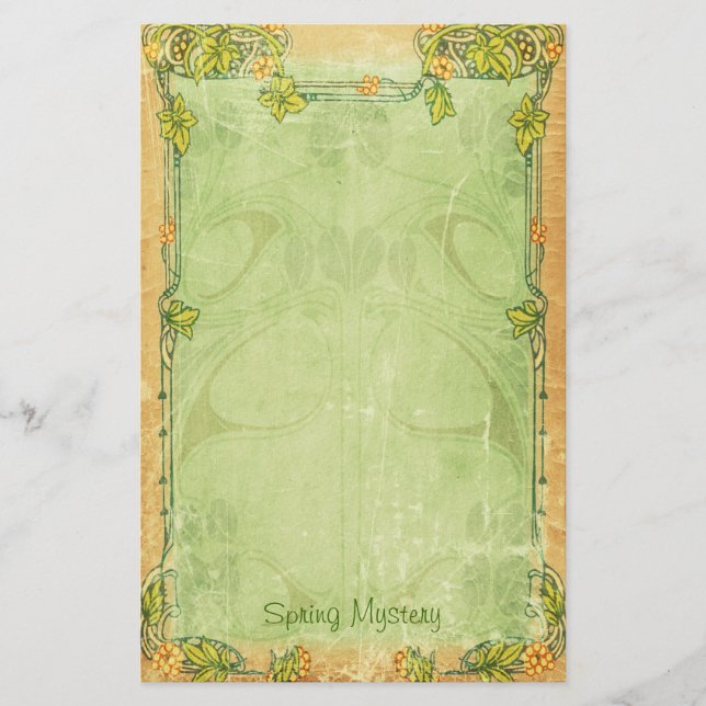 Spring Mystery - Art Nouveau Stationery (Front)