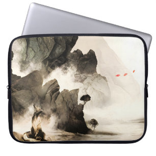 Spring Mystic Fox Misty Mountain Minimalist Zen Laptop Sleeve