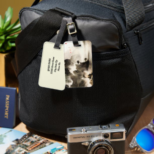 Spring Mystic Fox Misty Mountain Minimalist Zen Luggage Tag
