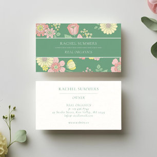 Spring Nature Floral Boho Business Card