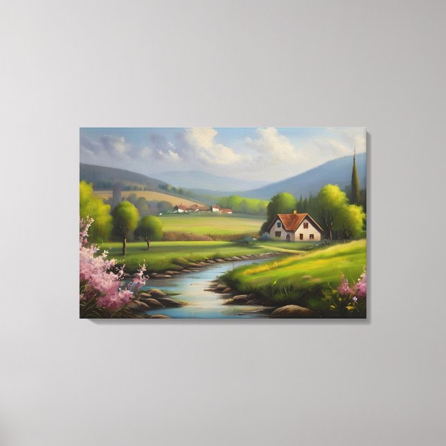 Spring nature landscape canvas print (Front)