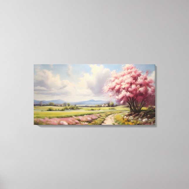 Spring nature landscape canvas print (Front)