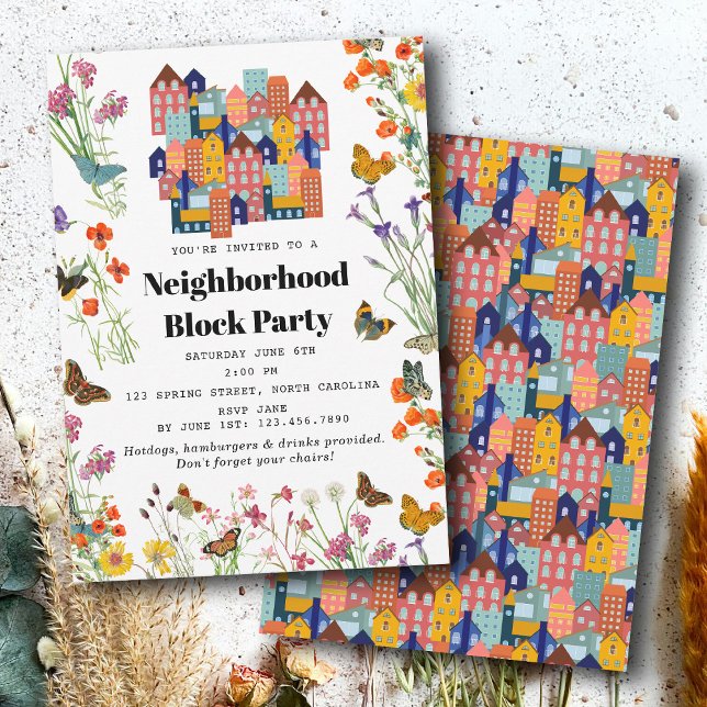 Spring Neighborhood BBQ Block Party Invitation (Spring Neighborhood BBQ Block Party Invitation)
