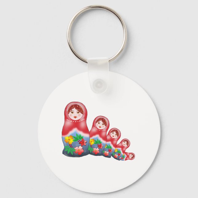 Spring Nesting Dolls Key Ring (Front)