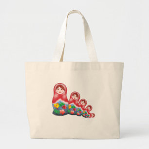 Spring Nesting Dolls Large Tote Bag
