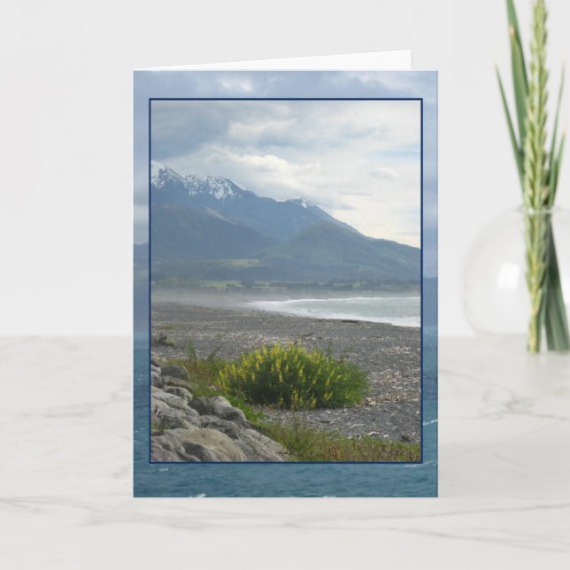 Spring on a Kaikoura Beach Greeting Card (Front)