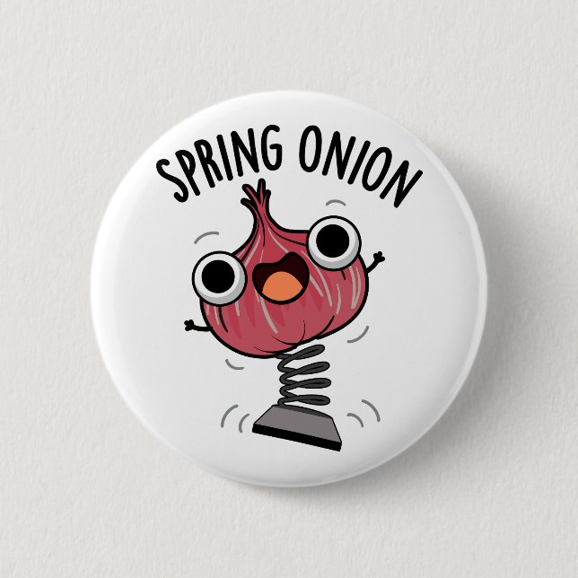 Spring Onion Funny Veggie Pun  6 Cm Round Badge (Front)