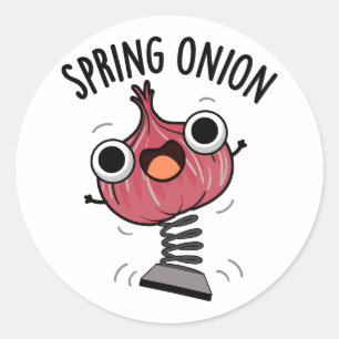 Spring Onion Funny Veggie Puns Classic Round Sticker