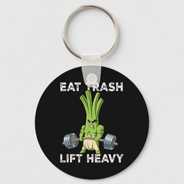 Spring Onion Gym Weight Training Eat Trash Lift He Key Ring (Front)