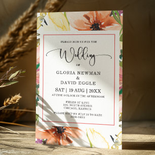 Spring  Orange Floral Wedding Invitation