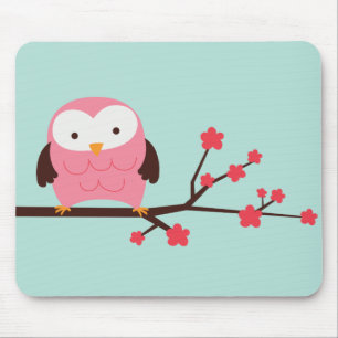 Spring Owl Mouse Pad