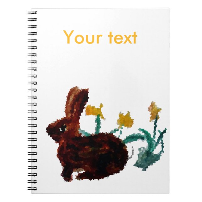 Spring Painting Rabbit Daffodil Custom Spiral Notebook (Front)