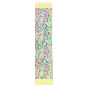 Spring paisley short table runner