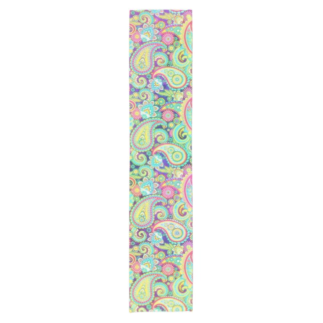 Spring paisley short table runner (Front)