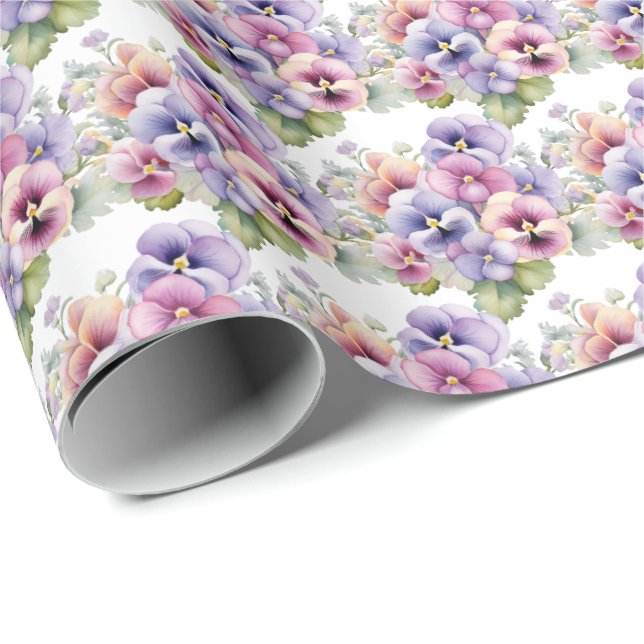 Spring Pansies Pansy Wrapping Paper (Roll Corner)