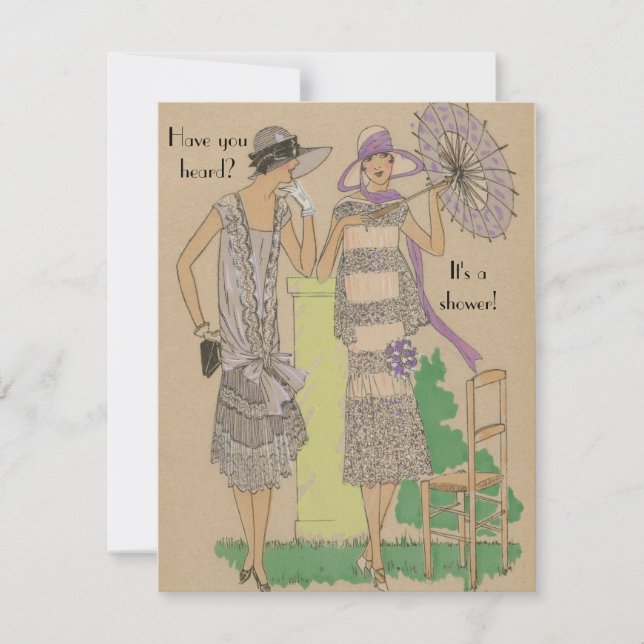 Spring Parisian Flapper Fashion Shower Invitation (Front)