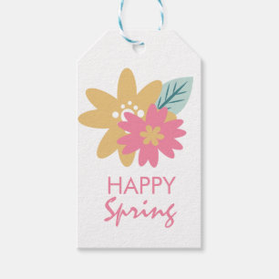 Spring Party Floral Wreath Birthday Flowers Gift Tags